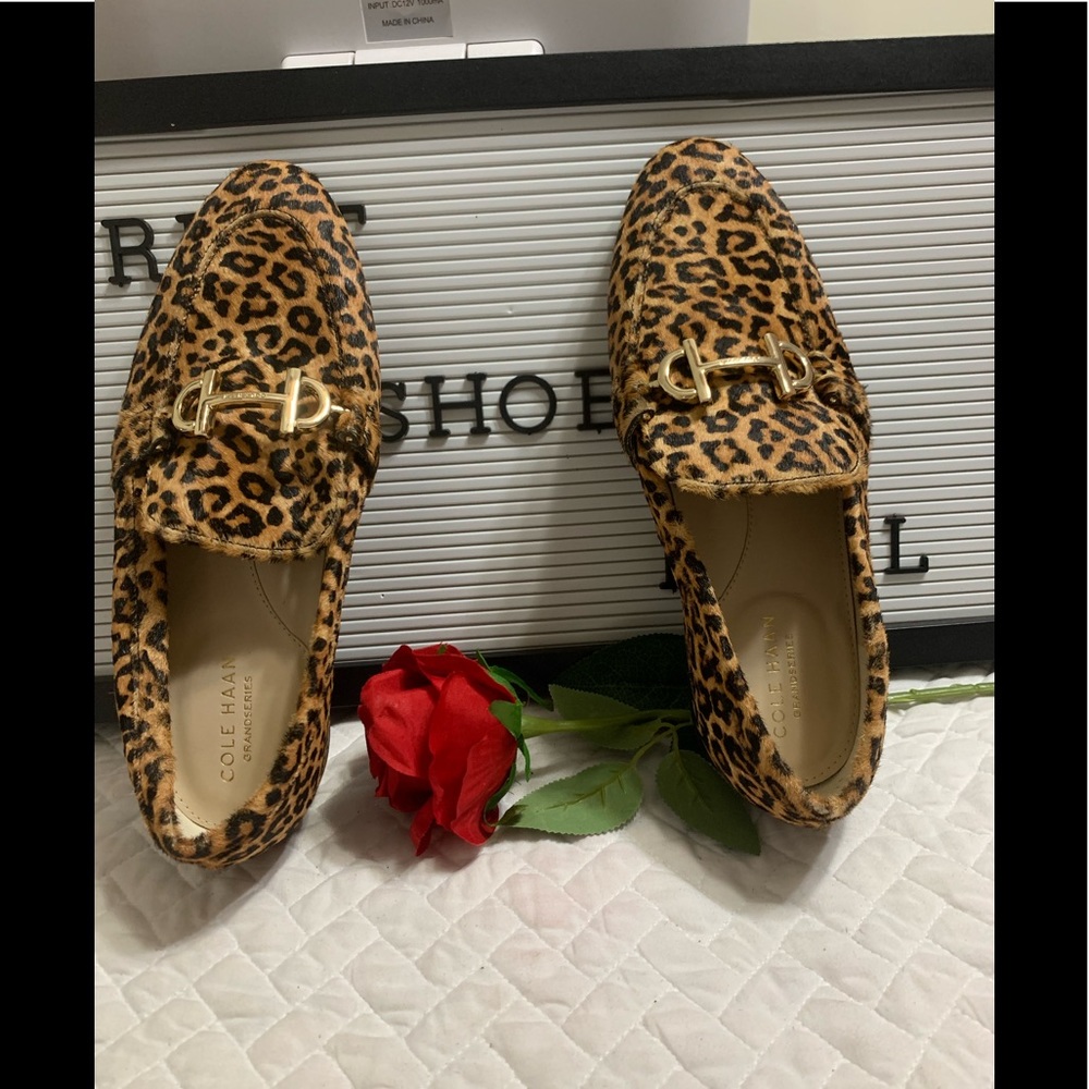 NWT Cole Haan Modern Classics Loafer ( Women) Printed Ocelot Calf Hair - Picture 9 of 13